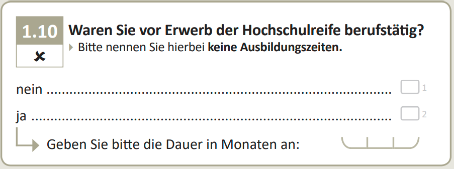 Did you work before gaining your higher education entrance qualification?