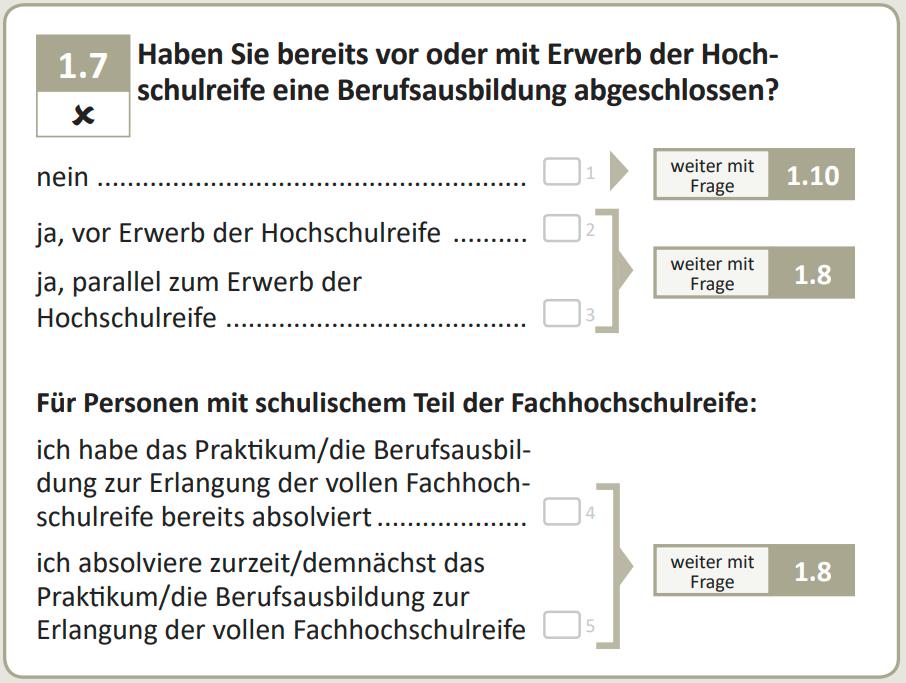 Did you complete a course of vocational training before or upon gaining your higher education entrance qualification?