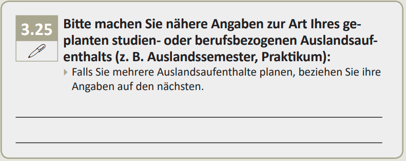 Bitte machen Sie nähere Angaben zur Art Ihres geplanten studien- oder berufsbezogenen Auslandsaufenthalts (z. B. Auslandssemester, Praktikum)