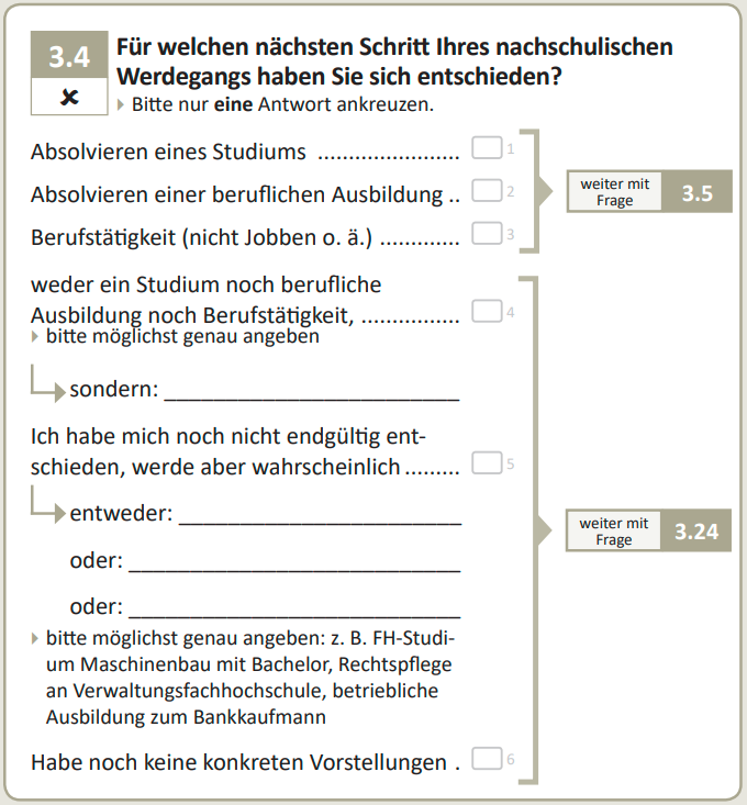 Für welchen nächsten Schritt Ihres nachschulischen Werdegangs haben Sie sich entschieden?