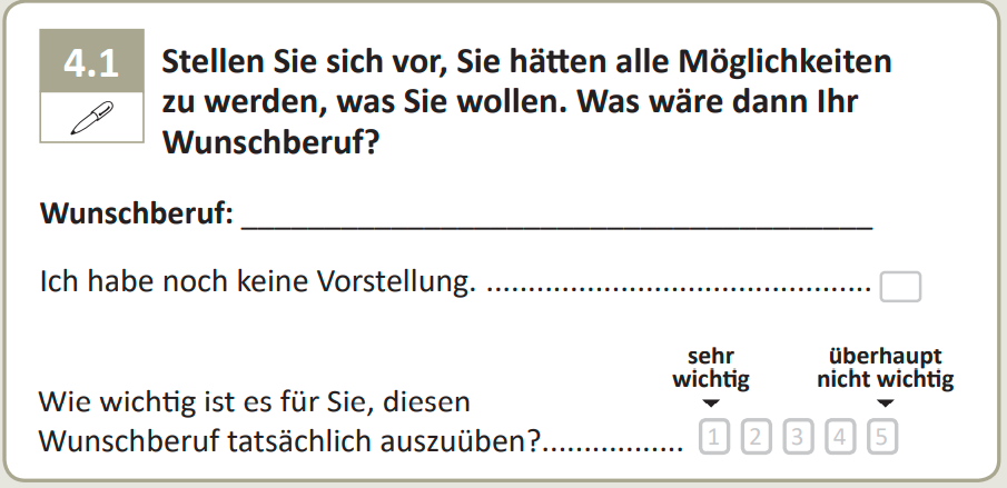 Stellen Sie sich vor, Sie hätten alle Möglichkeiten zu werden, was Sie wollen. Was wäre dann Ihr Wunschberuf?