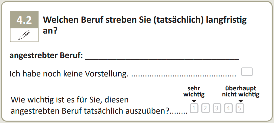 Welchen Beruf streben Sie (tatsächlich) langfristig an?