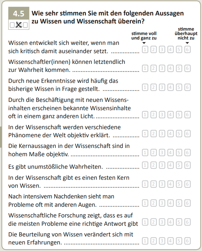 Wie sehr stimmen Sie mit den folgenden Aussagen zu Wissen und Wissenschaft überein?