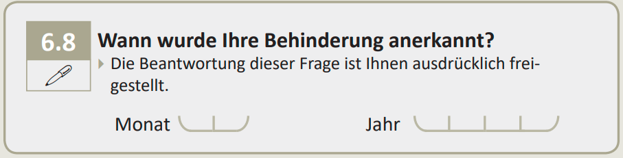 Wann wurde Ihre Behinderung anerkannt?