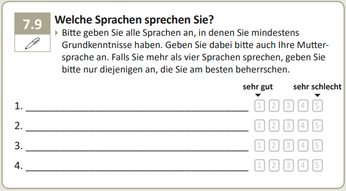Welche Sprachen sprechen Sie?