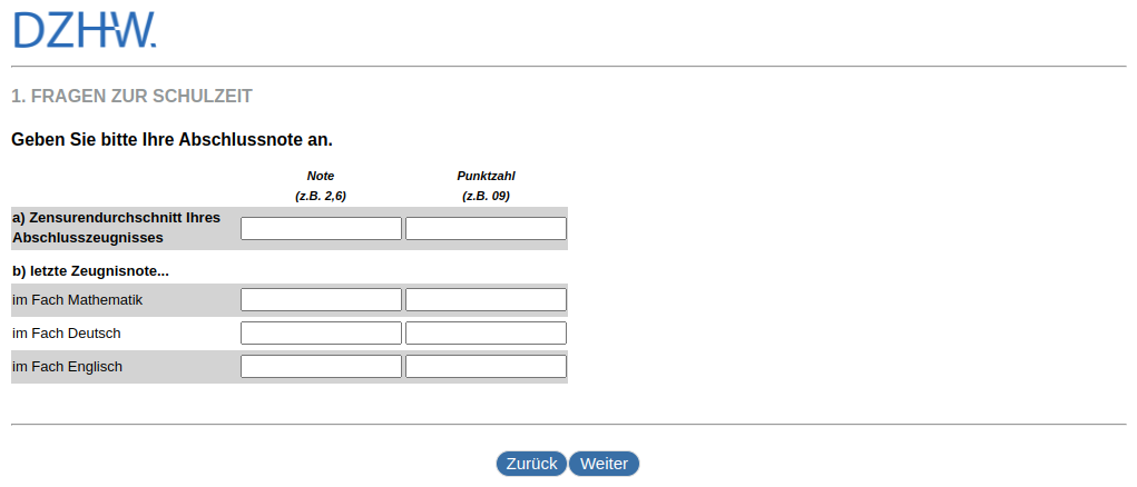 Please state your final grades.