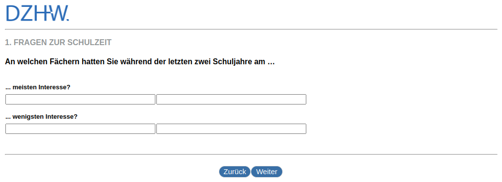 Which subjects were you in during the lasttwo years of school …… with most interest?… with least interest?