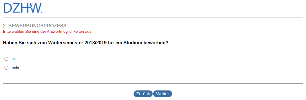 Have you applied to study in the winter semester 2018/2019?