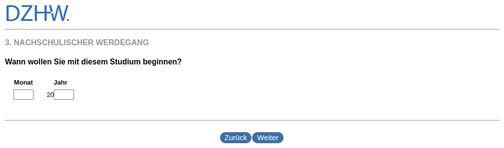 When do you want to start this course of study?