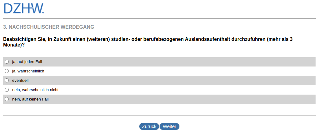 Do you intend to undertake a (further) study or work-related stay abroad in the future (more than 3 months)?