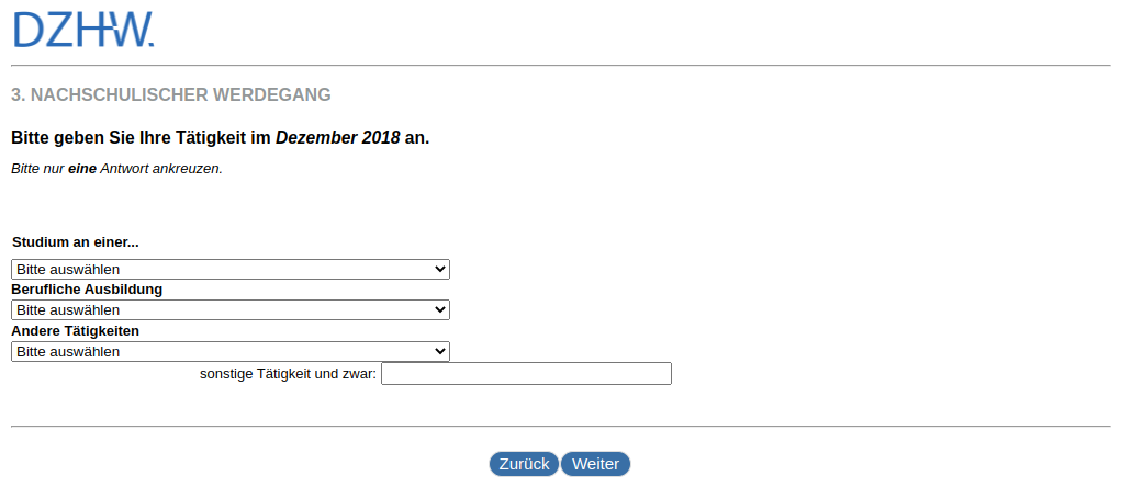 Please state your activity in December 2018.