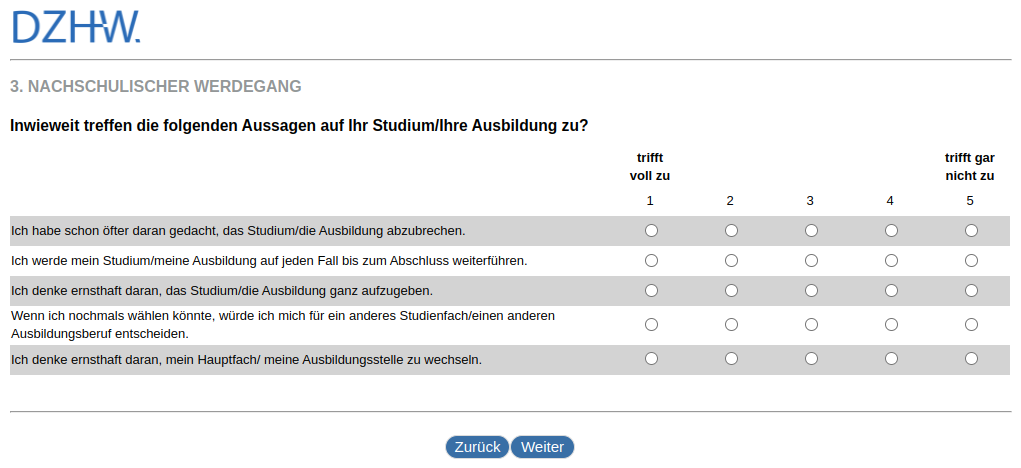 To what extent do the following statements apply to your studies/training?