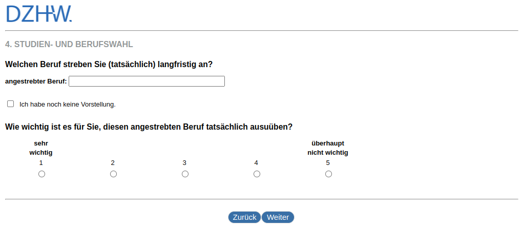 Which profession do you (actually) aspire to in the long term?