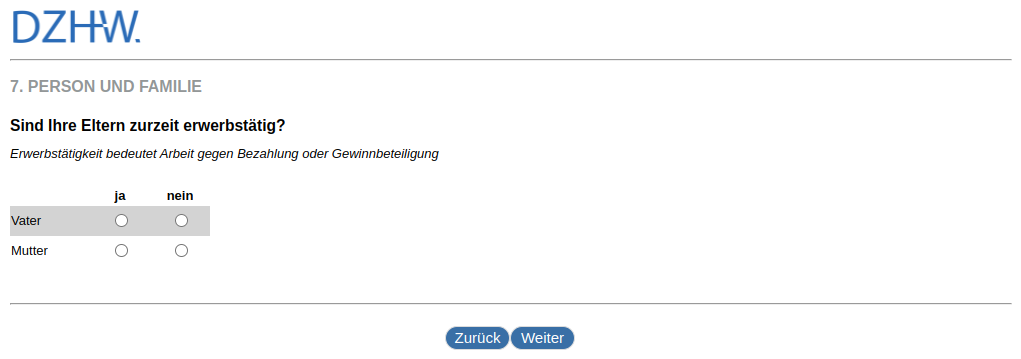 Are your parents currently employed?