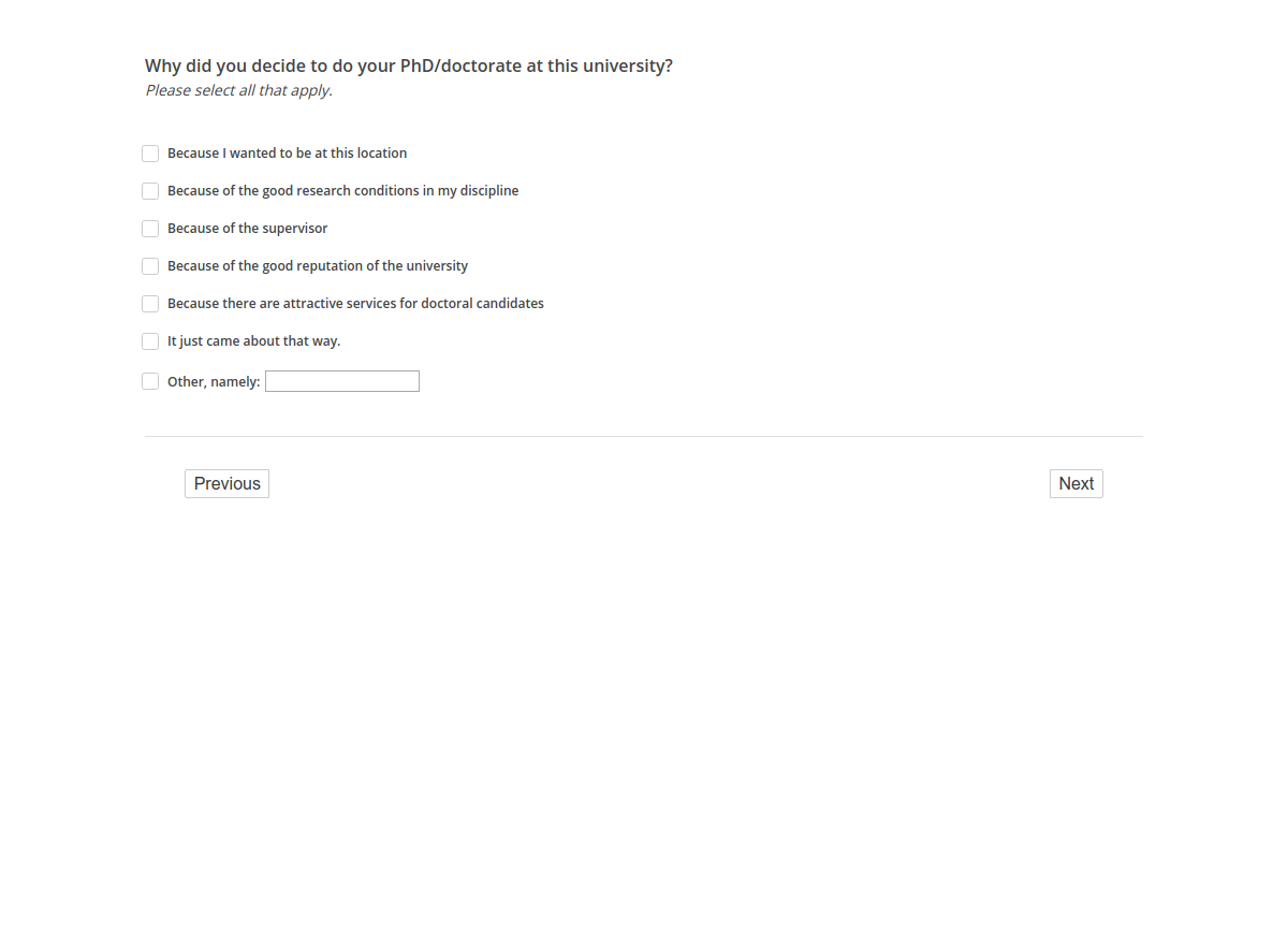 Why did you decide to do your PhD/doctorate at this university?