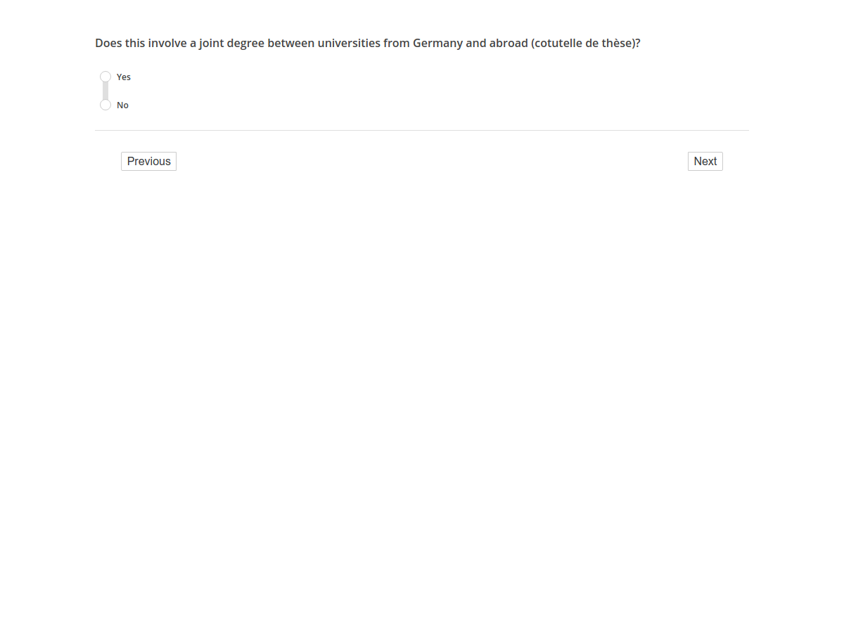 Does this involve a joint degree between universities from Germany and abroad (cotutelle de thèse)?