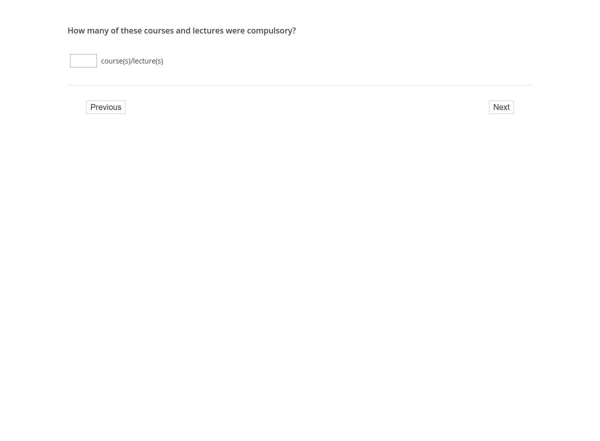 How many of these courses and lectures were compulsory?
