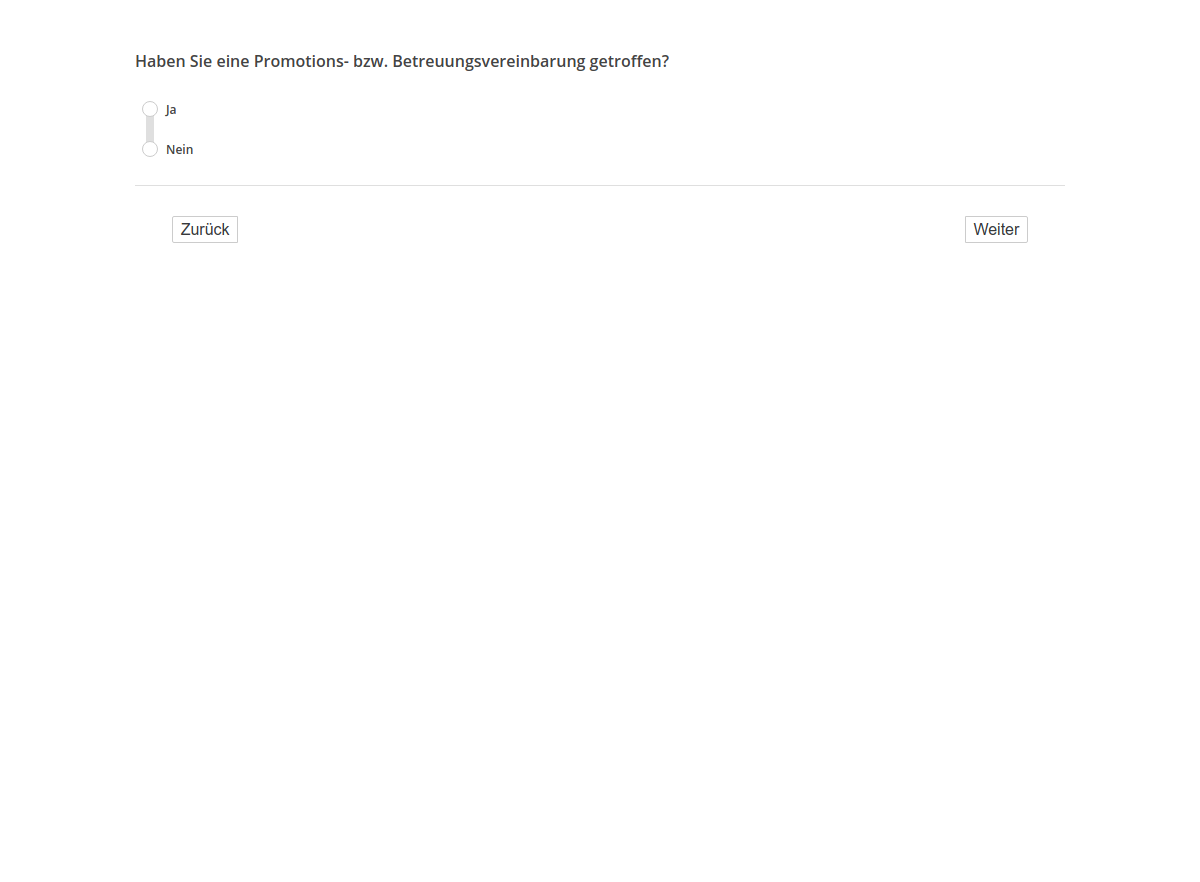 Haben Sie eine Promotions- bzw. Betreuungsvereinbarung getroffen?