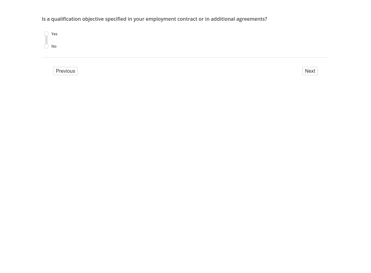 Is a qualification objective specified in your employment contract or in additional agreements?