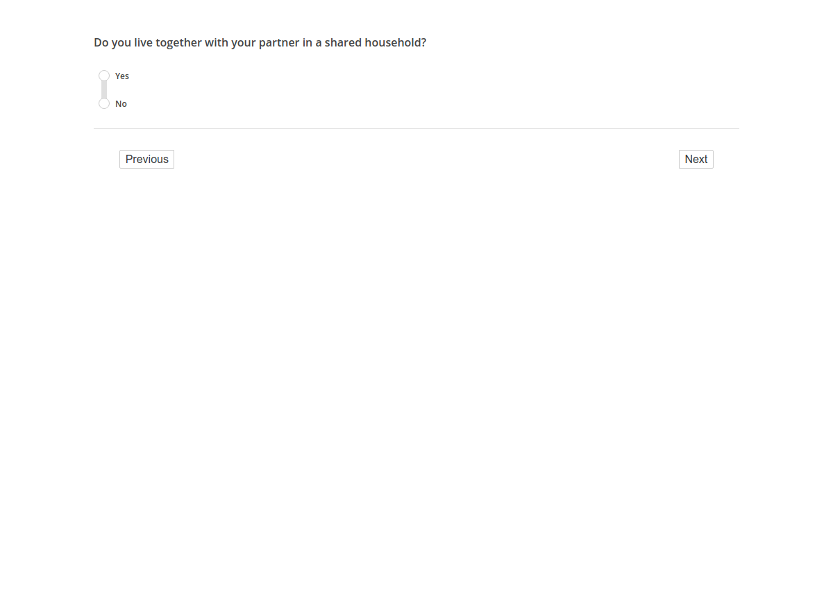 Do you live together with your partner in a shared household?