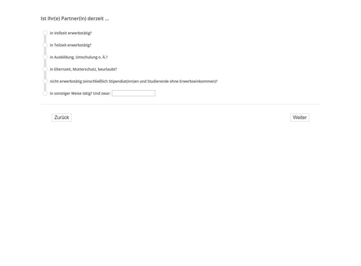 Ist Ihr(e) Partner(in) derzeit ...