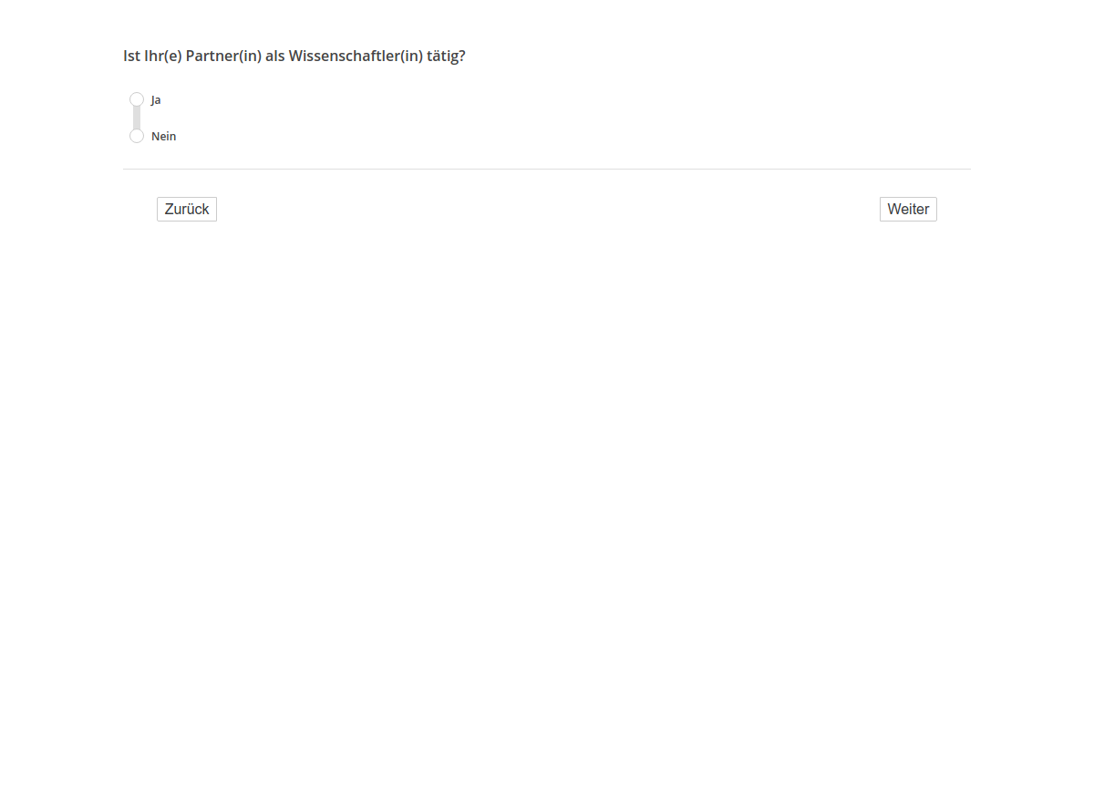 Ist Ihr(e) Partner(in) als Wissenschaftler(in) tätig?
