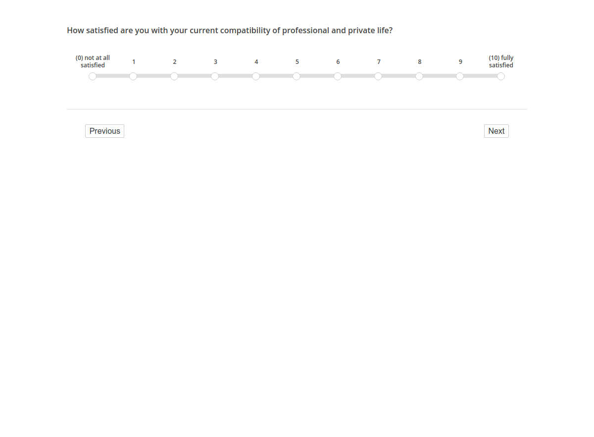 How satisfied are you with your current compatibility of professional and private life?