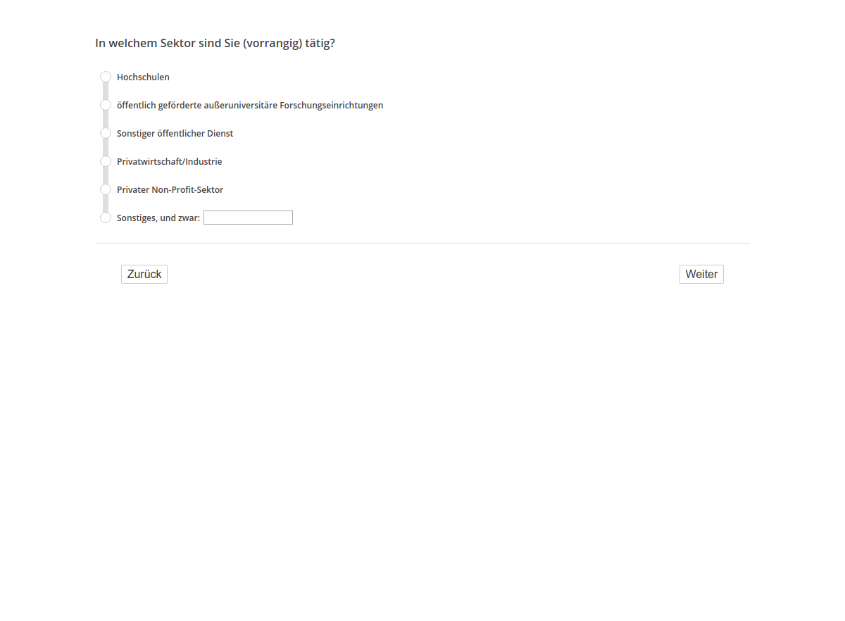 In welchem Sektor sind Sie (vorrangig) tätig?