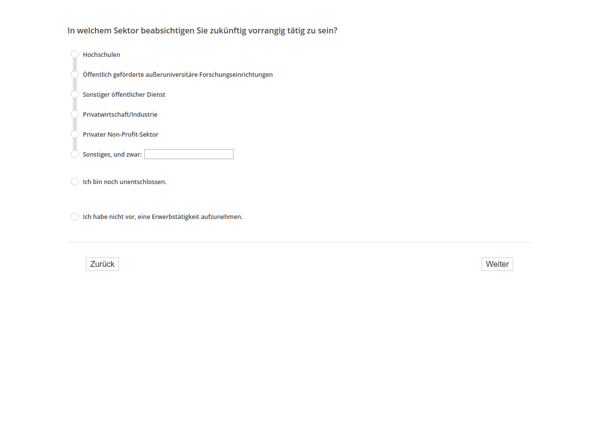 In welchem Sektor beabsichtigen Sie zukünftig vorrangig tätig zu sein?