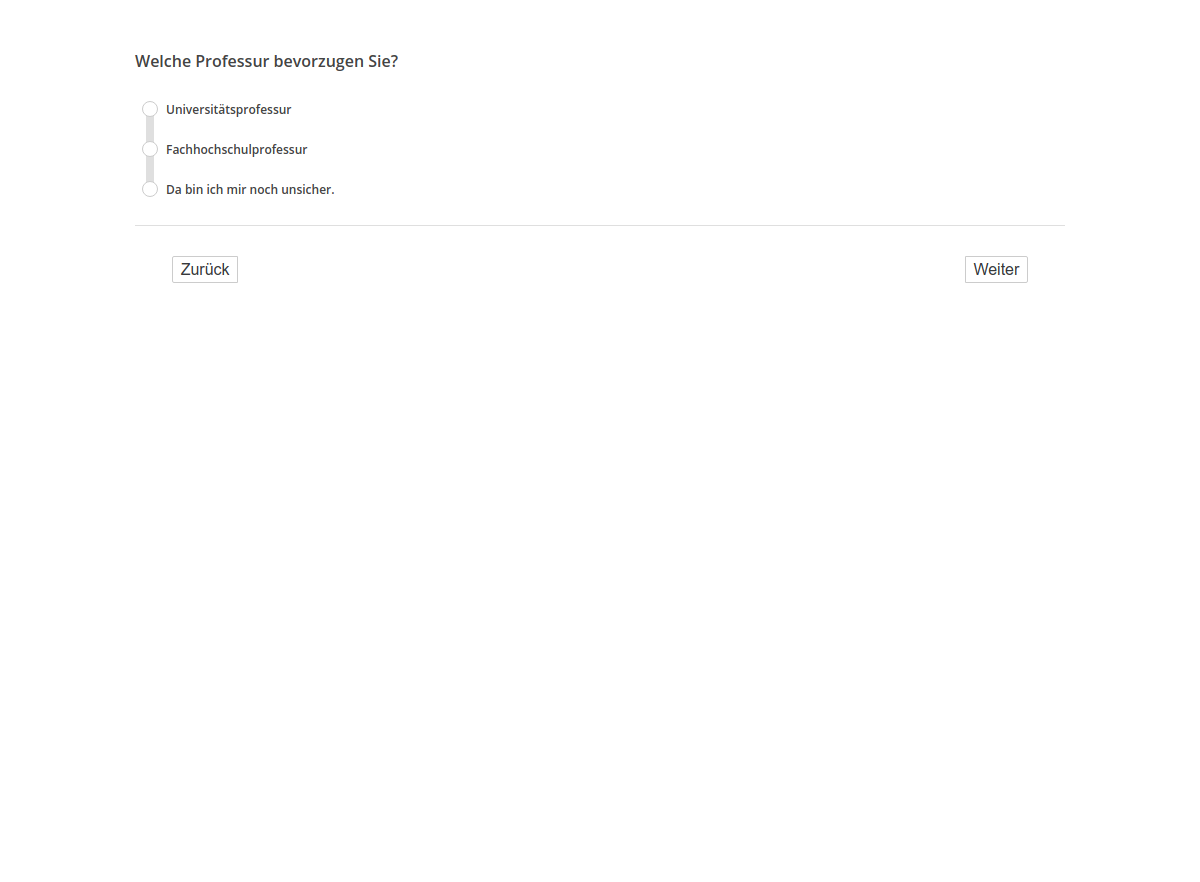 Welche Professur bevorzugen Sie?