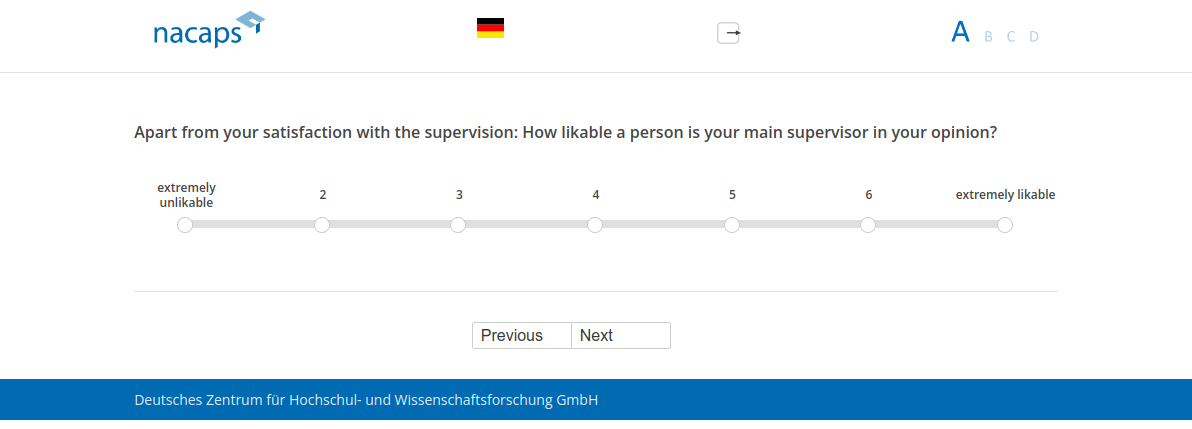 Apart from your satisfaction with the supervision: How likable a person is your main supervisor in your opinion?