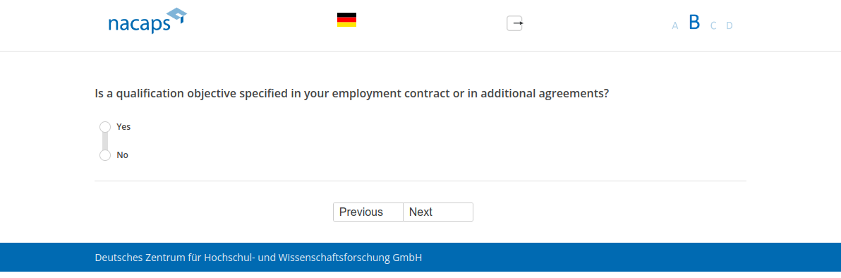 Is a qualification objective specified in your employment contract or in additional agreements?
