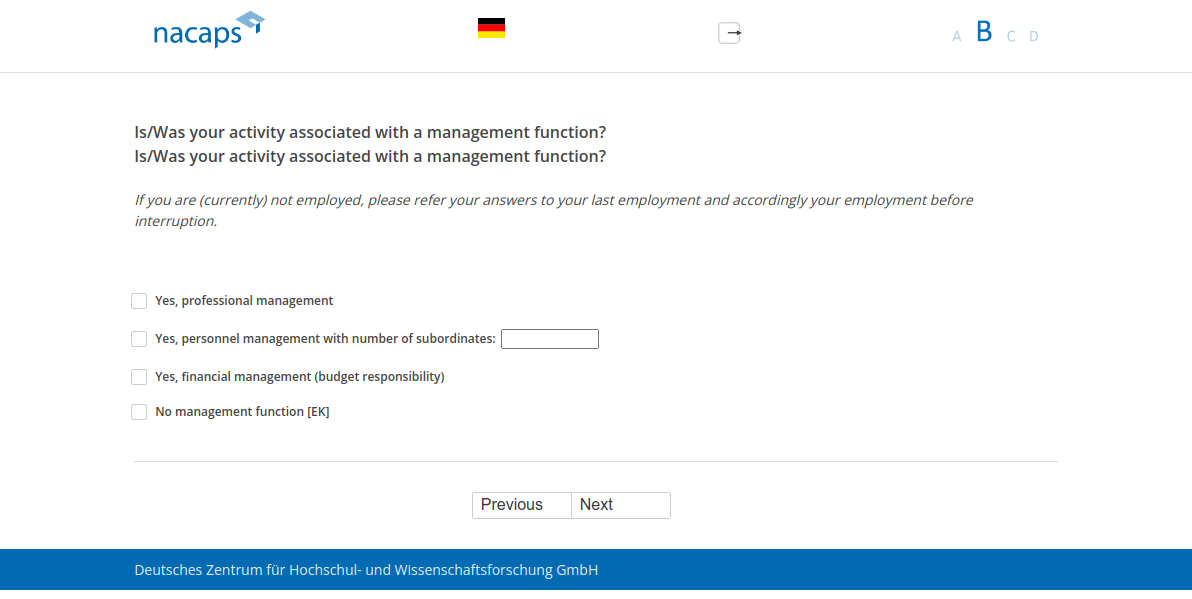 Is/Was your activity associated with a management function?