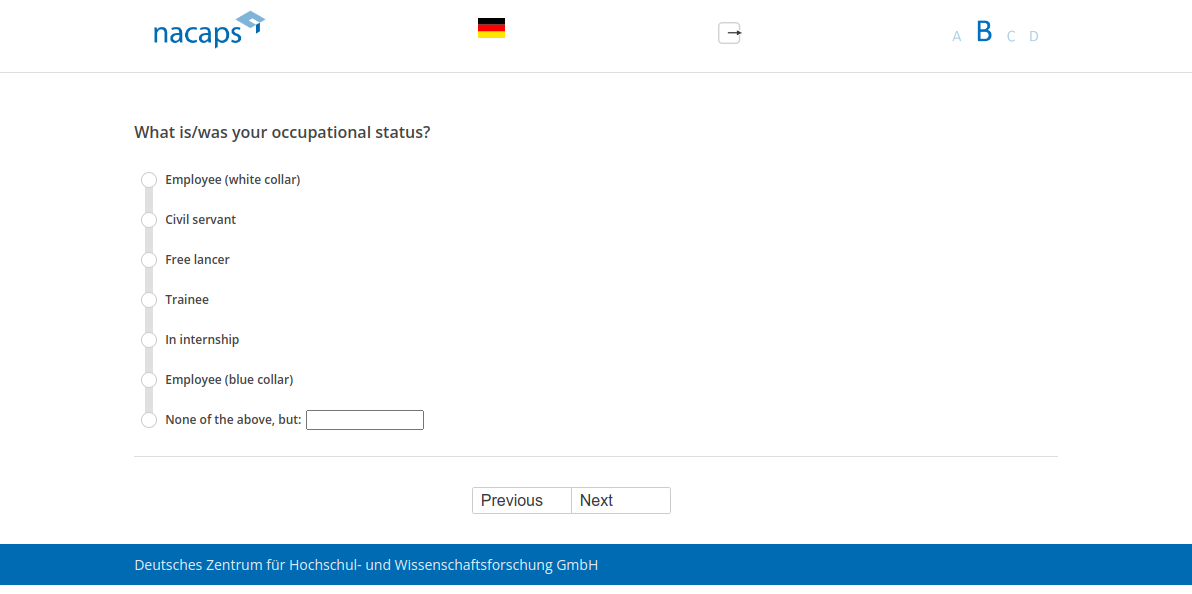 What is/was your occupational status?