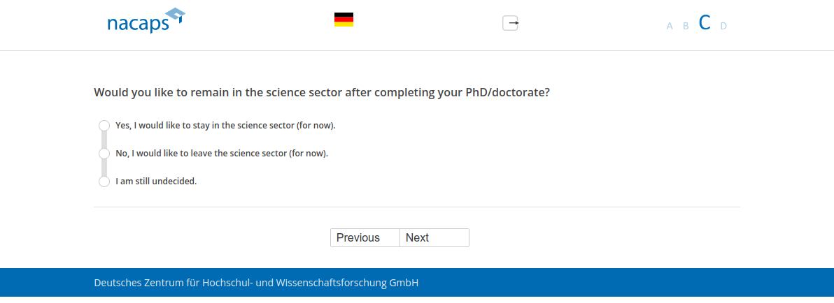 Would you like to remain in the science sector after completing your PhD/doctorate?