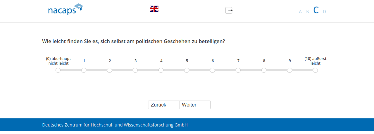 Wie leicht finden Sie es, sich selbst am politischen Geschehen zu beteiligen?