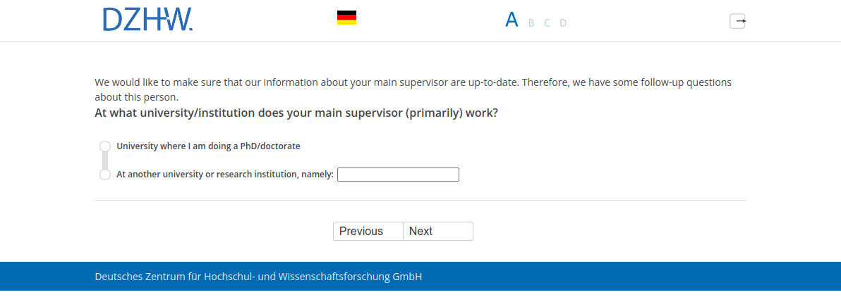 At what university/institution does your main supervisor (primarily) work?