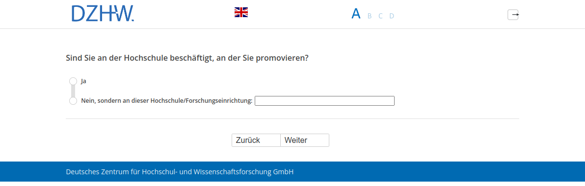 Sind Sie an der Hochschule beschäftigt, an der Sie promovieren?