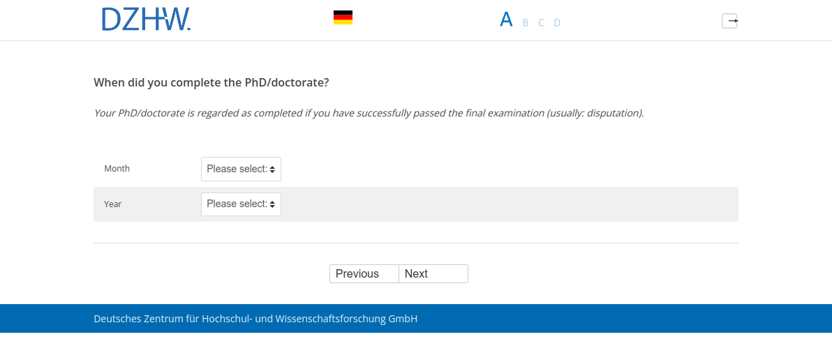 When did you complete the PhD/doctorate?