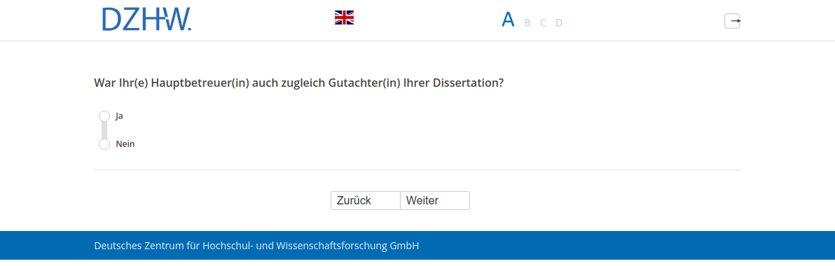 War Ihr(e) Hauptbetreuer(in) auch zugleich Gutachter(in) Ihrer Dissertation?