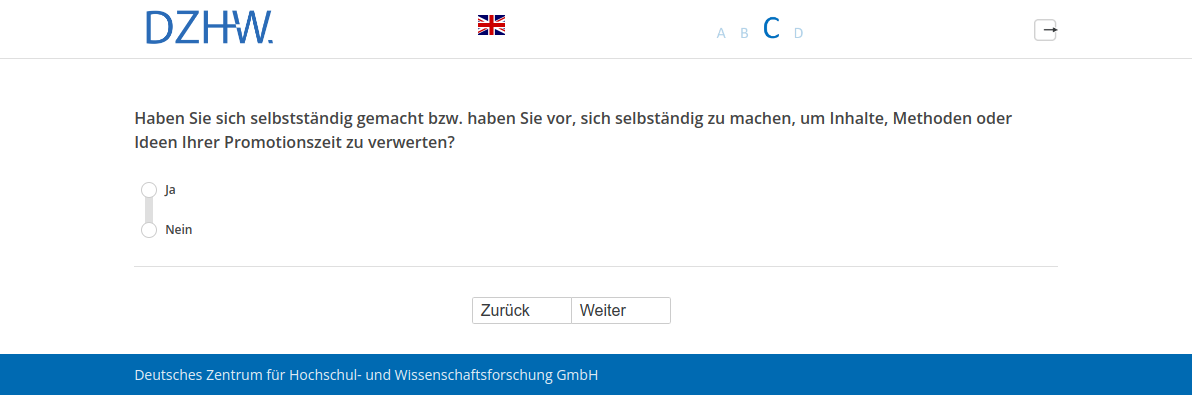 Haben Sie sich selbstständig gemacht bzw. haben Sie vor, sich selbständig zu machen, um Inhalte, Methoden oder Ideen Ihrer Promotionszeit zu verwerten?