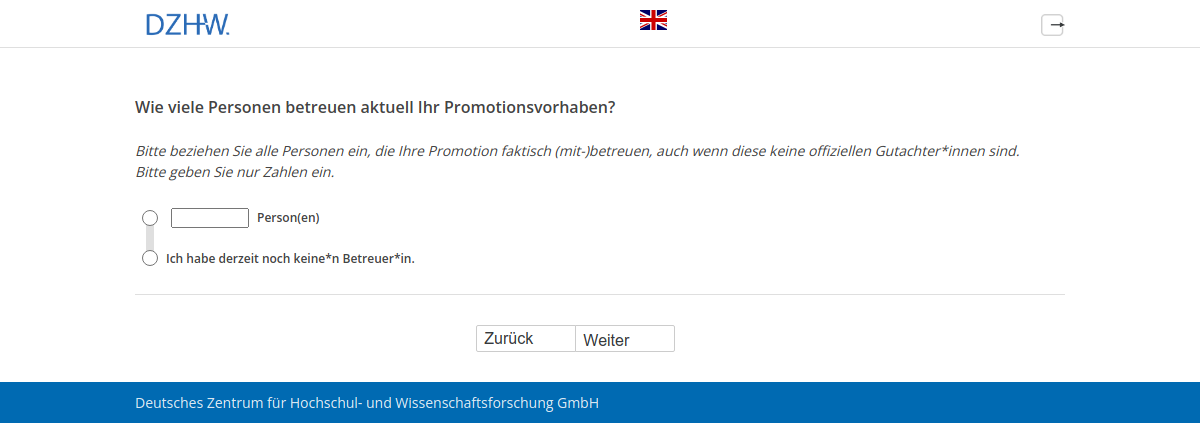 Wie viele Personen betreuen aktuell Ihr Promotionsvorhaben?