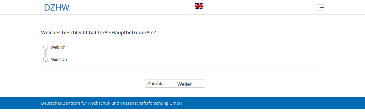 Welches Geschlecht hat Ihr*e Hauptbetreuer*in?