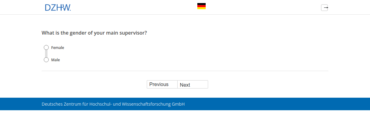 What is the gender of your main supervisor?
