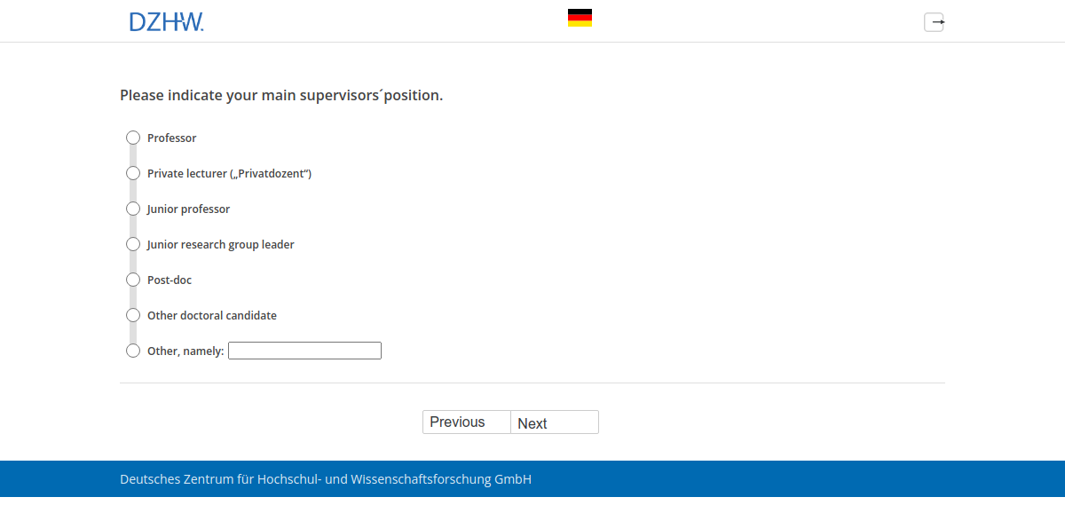 Please indicate your main supervisors´position.
