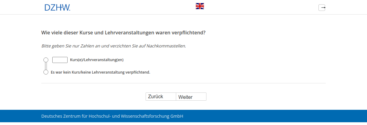 Wie viele dieser Kurse und Lehrveranstaltungen waren verpflichtend?
