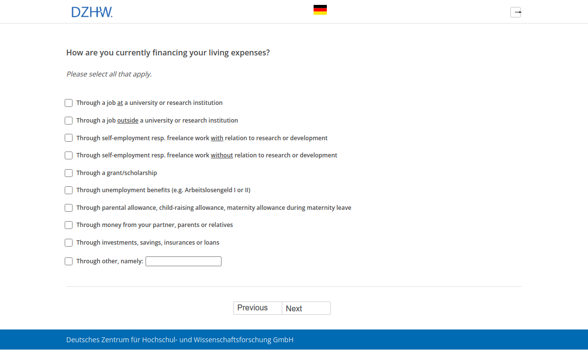 How are you currently financing your living expenses?