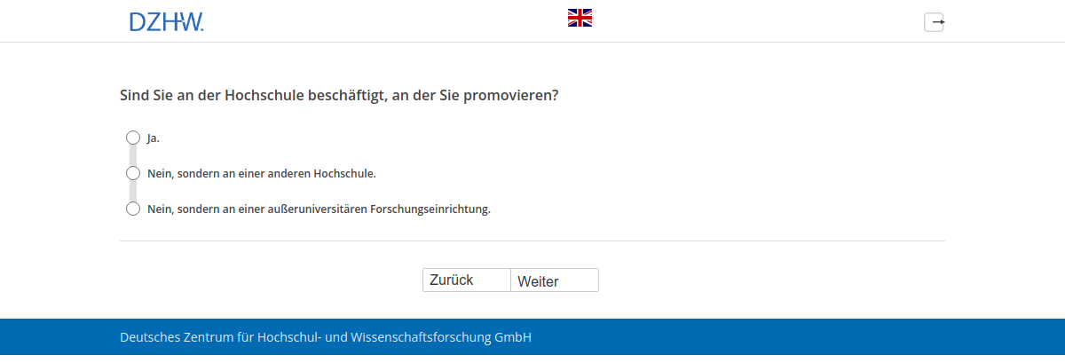 Sind Sie an der Hochschule beschäftigt, an der Sie promovieren?
