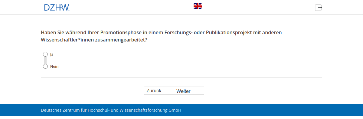 Haben Sie während Ihrer Promotionsphase in einem Forschungs- oder Publikationsprojekt mit anderen Wissenschaftler*innen zusammengearbeitet?