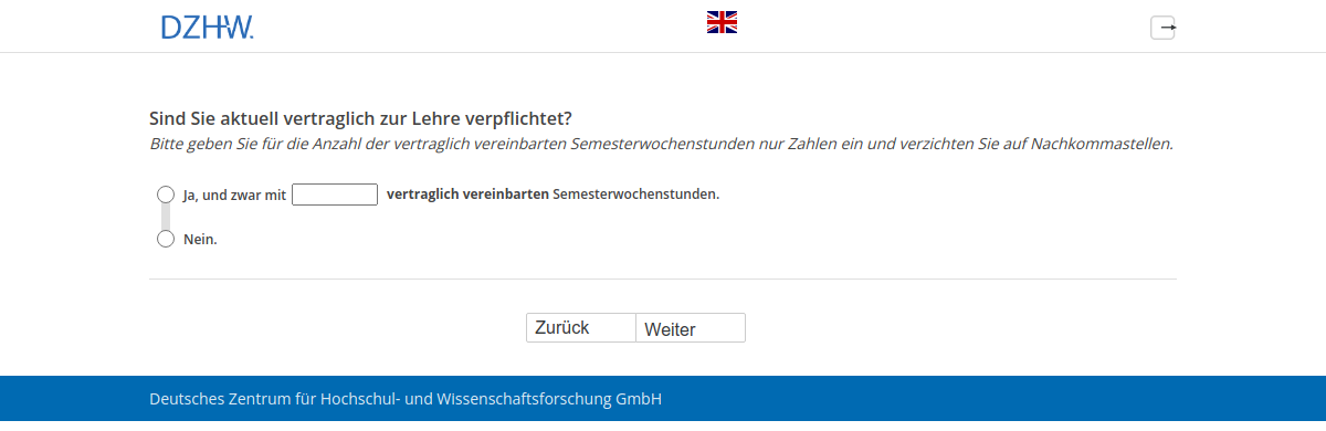 Sind Sie aktuell vertraglich zur Lehre verpflichtet?